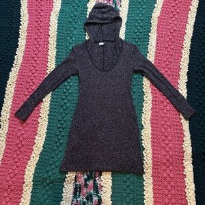 Frederick’s of Hollywood sparkle lurex mini with hood